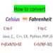 Using function / method to Write temperature conversion : Fahrenheit into Celsius